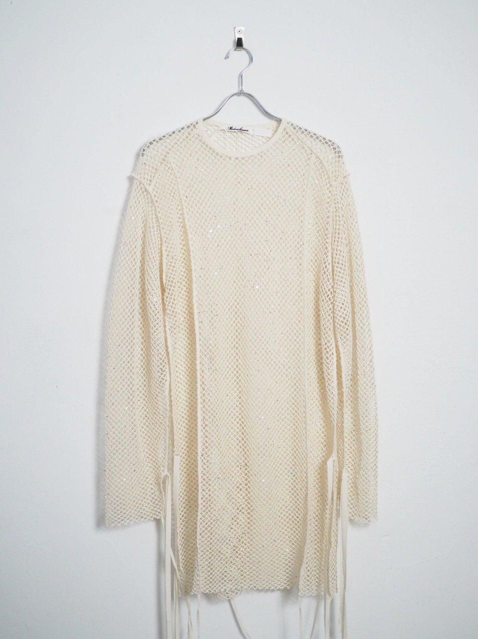 専用品 新品 Midorikawa ミドリカワ SEQUIN MESH MIDORIKAWA(ミドリカワ)SEQUIN MESH L/S TEE -IVORY-