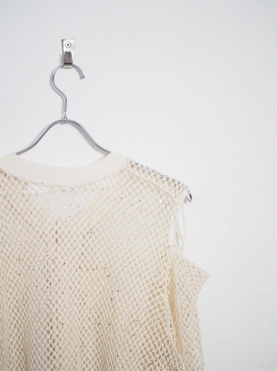 専用品　新品 Midorikawa ミドリカワ SEQUIN MESH MIDORIKAWA(ミドリカワ)SEQUIN MESH SHIRT -IVORY-