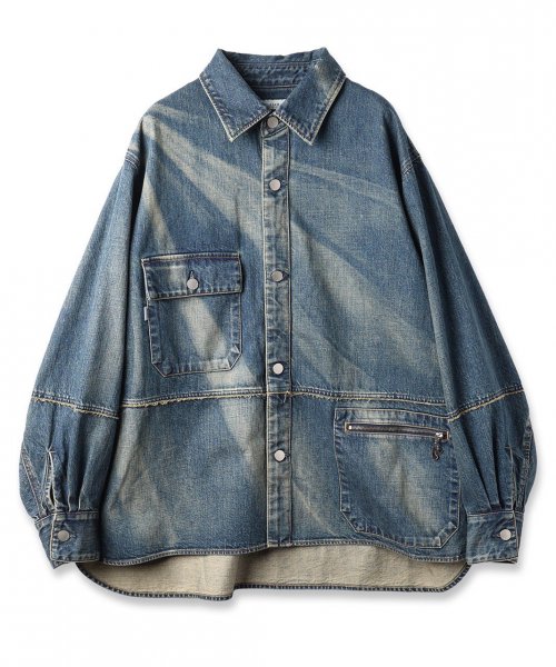 <img class='new_mark_img1' src='https://img.shop-pro.jp/img/new/icons14.gif' style='border:none;display:inline;margin:0px;padding:0px;width:auto;' />[JIEDA] OVER SIZE DENIM SHIRT -INDIGO-