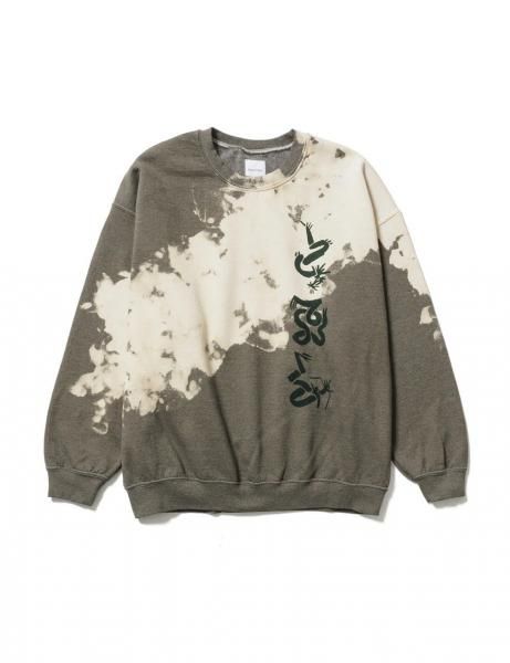 [SASQUATCHFABRIX.] EASTEND DRAGON FONT DESTROY BREACH SWEATSHIRT -OLIVE-
