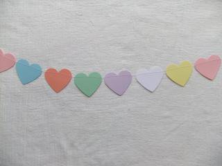 Paper Garland -10ft White Paper Hearts /Wedding Decor /Heart Garland