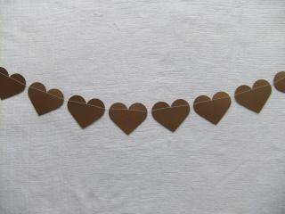 Paper Heart Garlan- 10ft Metallic Gold Hearts /Wedding Decor /Bridal Shower Decor - Heart Garland
