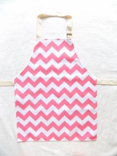 Laminated Art Smock Pink Chevron stripes  for AGE 2-5
