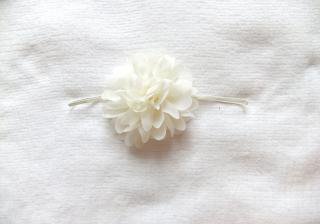 Large Chiffon Flower Headband Cream