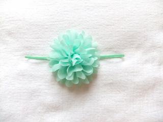 Large Chiffon Flower Headband Mint