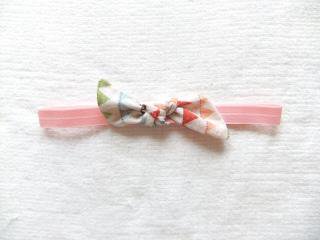 Baby Headband Coloful  Pennants on pink elastic