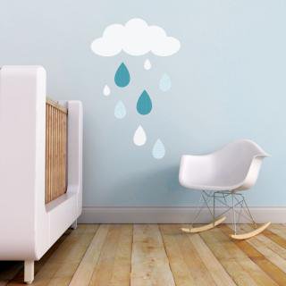 RAIN DROPS - White/Teal/Aqua