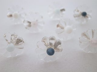 flower glass pierce/earring