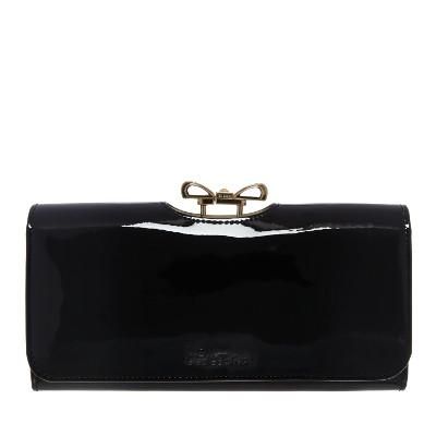 【TED BAKER】希少！ELADOR パテントレザー がま口長財布 black TED BAKER】希少！ELADOR パテントレザー がま口長財布 black