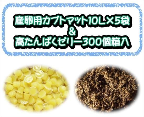 産卵用カブトマット10L×5袋＋高たんぱくゼリー300個（バラ）箱入り