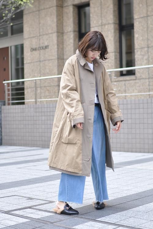 イギリス軍 グリーンデニム ガウン コート ミリタリー ヴィンテージ