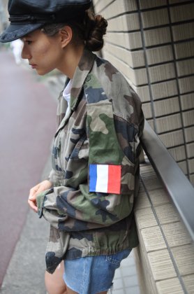 フランス軍 F2ミリタリーフライトジャケット 腕国旗章 - Lubb