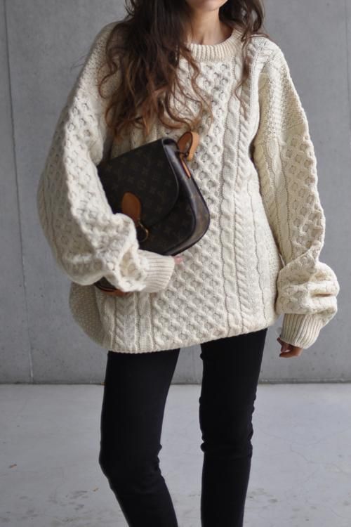 アイルランド製 L.L.Bean(エルエルビーン)フィッシャーマンニットXL