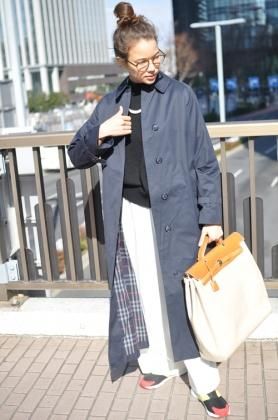 Burberrys バーバリー バックダーツステンカラーコート Navy Lubb Vintage Used レディースヴィンテージ古着通販