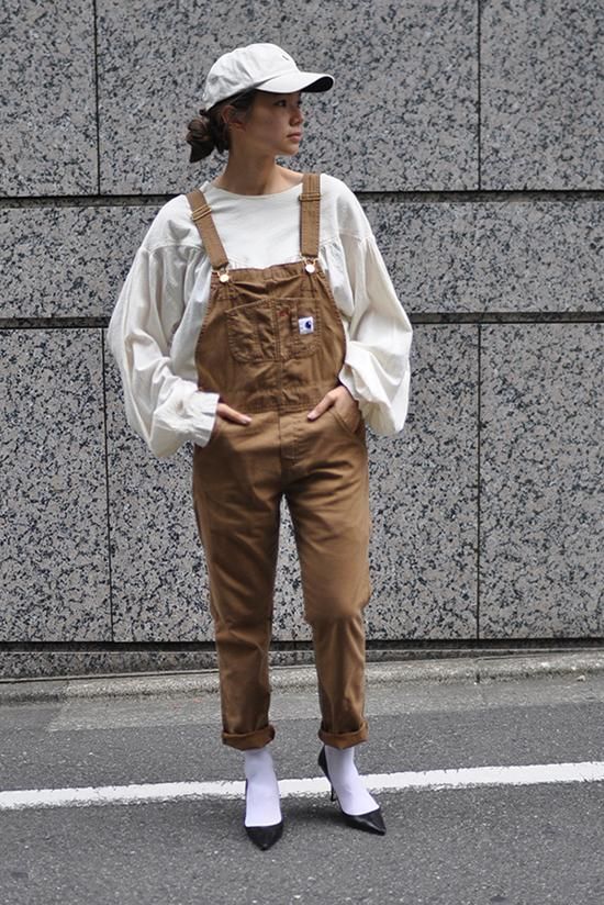 激渋　パッチワーク　ボロ　ビンテージ　カーハート　オーバーオール グランジ 残り1点〉【Carhartt WIP】デニム オーバーオール（ブルー・ワン