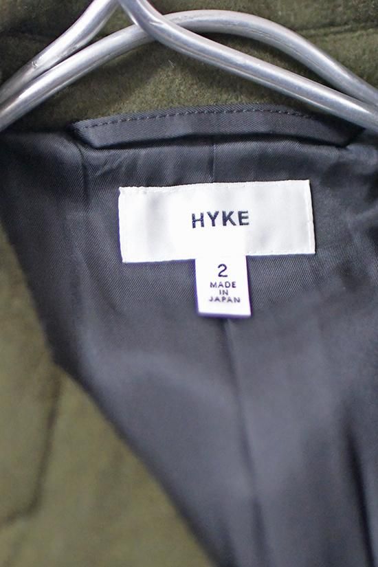 HYKE(ハイク)メルトンウールチェスターコート カーキ【メンズ