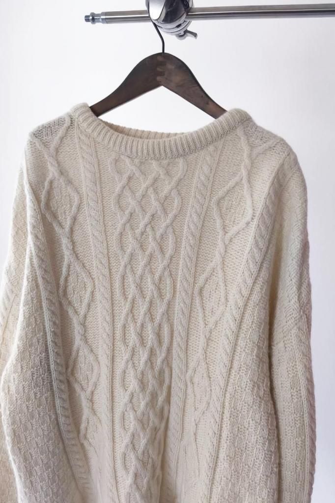 アイルランド製 メリノウール フィッシャーマンニット XL - Lubb