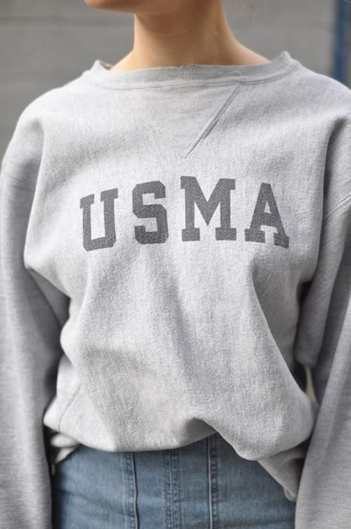 80s Vintage Champion USMAリバースウィーブ染み込みスウェット