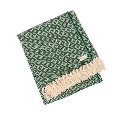 CHI・coracao ・Cotton Half Blanket Diamond bottel&flag green