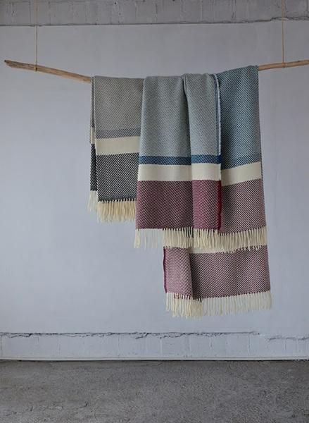 シ・コラサォン ウール＆コットンブランケット・ダイアゴナル