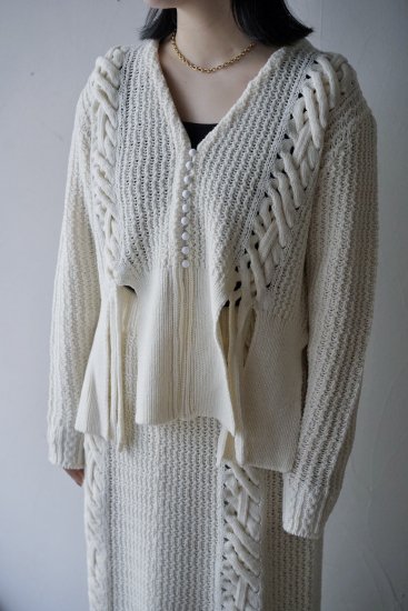 21SS MALAMUTE braid slit cardigan-