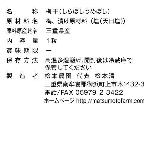 A級大サイズの紀州南高梅 昔ながらのしょっぱさ 塩分 しらぼしうめぼし 個包装 松本農園 A級大サイズの紀州南高梅 昔ながらのしょっぱさ 塩分 しらぼしうめぼし 個包装 松本農園