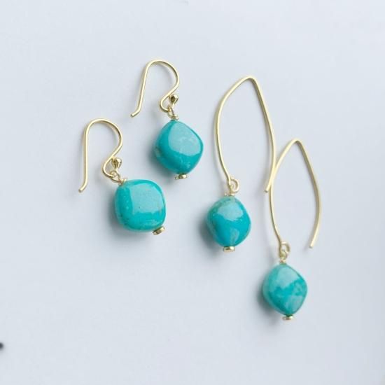 Lagoon Original Gold Coating ターコイズ ピアス