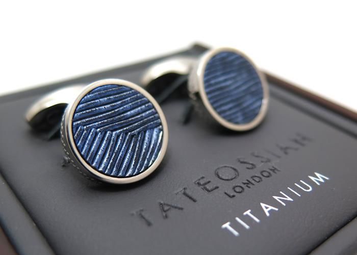 【美品】TATEOSSIAN カフスリンク TATEOSSIAN（タテオシアン） チタニウムレザーカフス