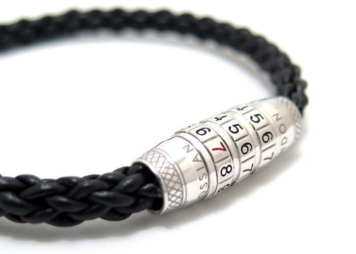 tateossian ブレスレット　シルバー925 TATEOSSIAN（タテオシアン）シルバーロック777ブレスレット（ブラック