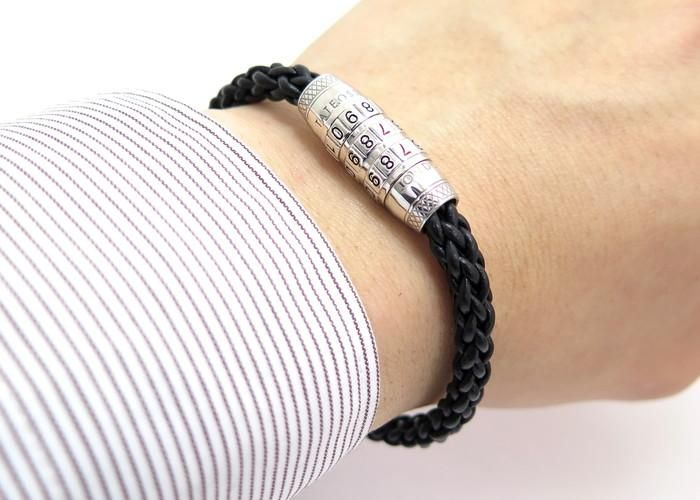 tateossian ブレスレット　シルバー925 TATEOSSIAN（タテオシアン）シルバーロック777ブレスレット（ブラック