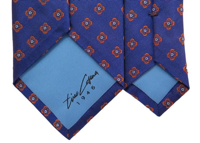 TINO COSMA ティノコズマ FINE FLOWER PATTERN BLUE SILK TIE