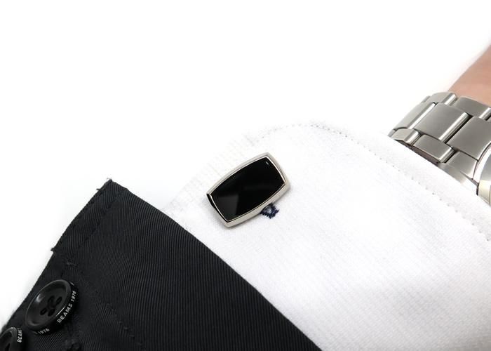 デュポン S.T. DUPONT 005593 スクエア カフリンクス／カフス黒 デュポン カフリンクス カフスボタン スクエア ブラック＆クロム