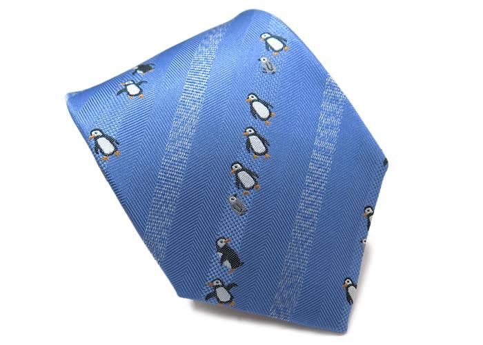 21awモデル Simon Carter サイモンカーター Penguins Light Blue ペンギン シルクネクタイ ライトブルー 21awモデル Simon Carter サイモンカーター Penguins Light Blue ペンギン シルクネクタイ ライトブルー