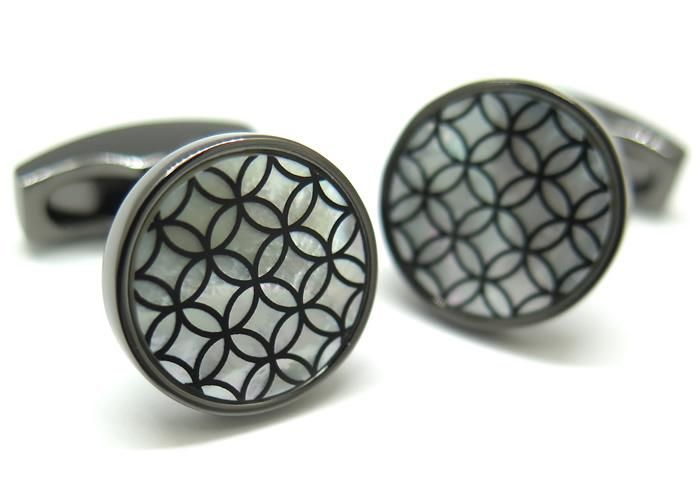 scc7 サイモンカーター カフリンクス 黒オニキス×白蝶貝 ビリヤード8