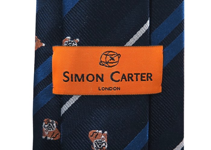 2022SSモデル】SIMON CARTER サイモンカーター BULLDOG NAVY ブルドッグ シルクネクタイ（ネイビー）