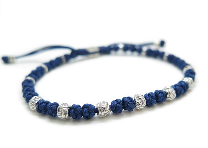 TATEOSSIAN タテオシアン MYKONOS KNOT RHODIUM & BLUE BRACELET ミコノスブレスレット（ブルー）（Sサイズ）