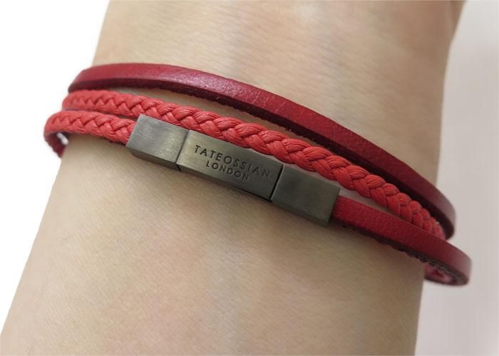 TATEOSSIAN タテオシアン SILVER MINI CLICK FETTUCCINE LEATHER