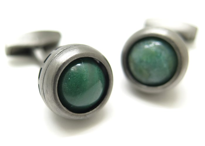 TATEOSSIAN タテオシアン SILVER STONES OF THE WORLD REVOLVE AGATE AFRICAN JADE  CUFFLINKS　ストーンオブザワールド リボルブアゲートカフス（アフリカンジェード）