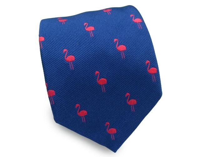 FeFe Glamour Pochette JACQUARD FLAMINGO BLUE SILK TIE