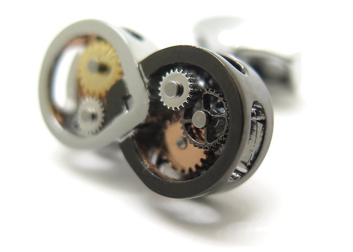 2024SSモデル】TATEOSSIAN タテオシアン MECHANICAL INFINITY GEAR PALLADIUM u0026 GUNMETAL  CUFFLINKS メカニカル インフィニティギアカフス（パラジウム＆ガンメタル）