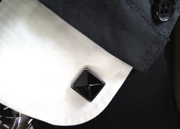 THOMPSON トンプソン TH PYRAMID POLISHED ONYX CUFFLINKS ピラミッド