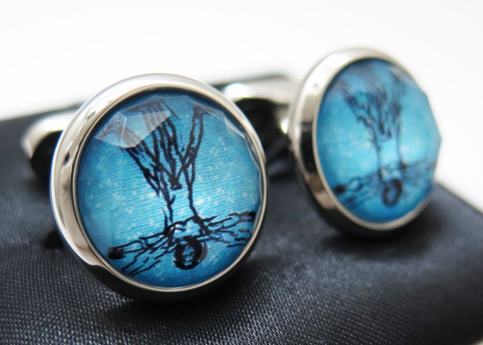 MONART モンアート PRET-A-PORTER PARIGI BLUE CUFFLINKS プレタポルテ