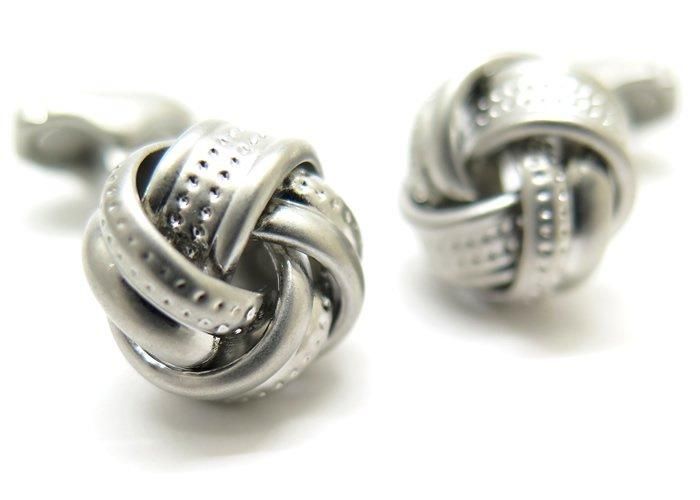 THOMPSON トンプソン TH SATIN DOT KNOT WHITE BRONZE CUFFLINKS THOMPSON トンプソン TH SATIN DOT KNOT WHITE BRONZE CUFFLINKS