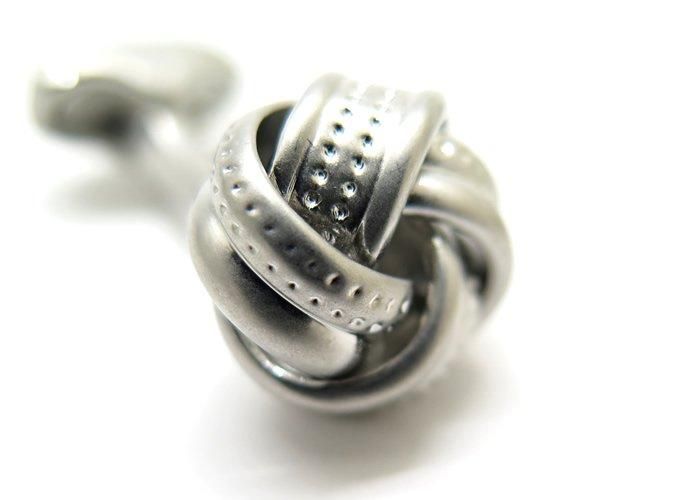 THOMPSON トンプソン TH SATIN DOT KNOT WHITE BRONZE CUFFLINKS THOMPSON トンプソン TH SATIN DOT KNOT WHITE BRONZE CUFFLINKS