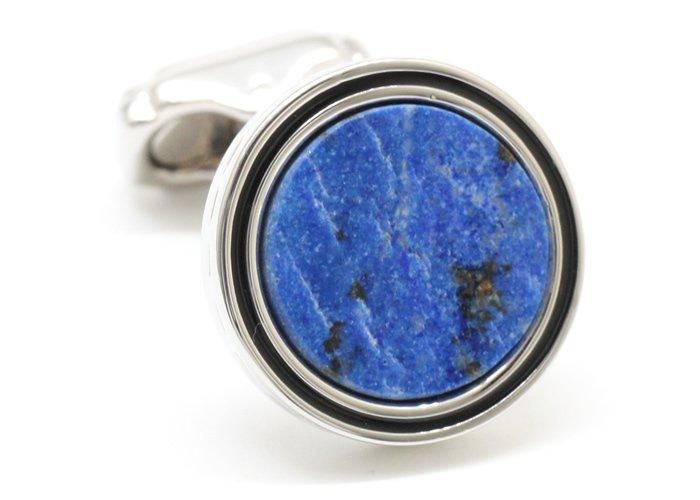 ★鑑定済★ダミアーニ★カフス★ラピスラズリ★青★ THOMPSON トンプソン TH TAMBOR WHITE BRONZE & LAPIS CUFFLINKS