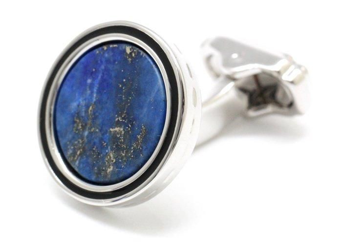 THOMPSON トンプソン TH TAMBOR WHITE BRONZE & LAPIS CUFFLINKS