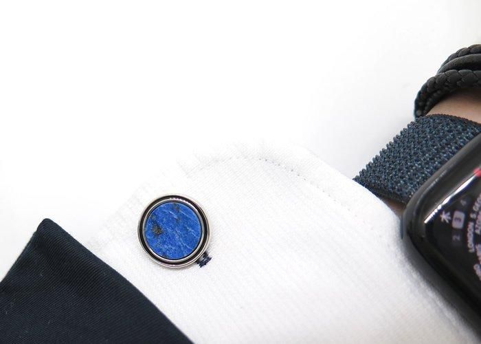 THOMPSON トンプソン TH TAMBOR WHITE BRONZE & LAPIS CUFFLINKS