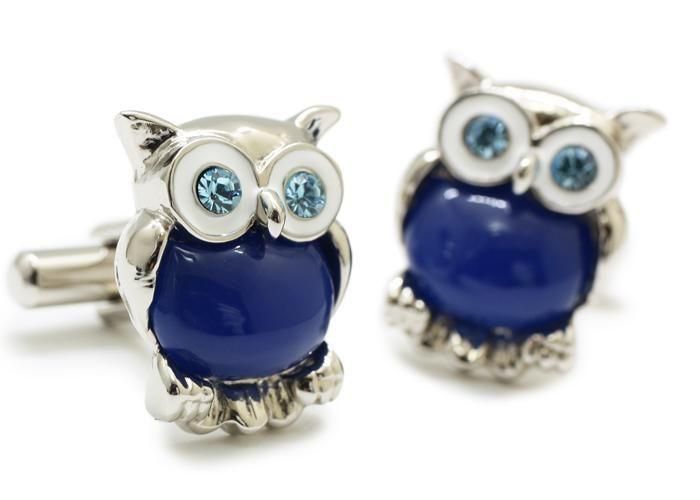 SWANK スワンク OWL BLUE CUFFLINKS フクロウカフス（ブルー）