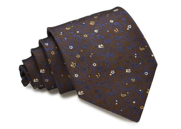 ATTO VANNUCCI ブラウン刺繍ネクタイ ATTO VANNUCCI ブラウン刺繍ネクタイ Atto Vannucci ネクタイ