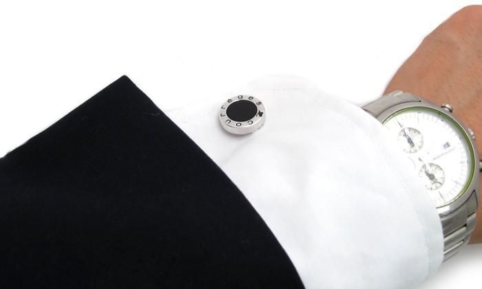 courreges(クレージュ) ラウンドロゴカフス(オニキス courreges(クレージュ) ラウンドロゴカフス(オニキス